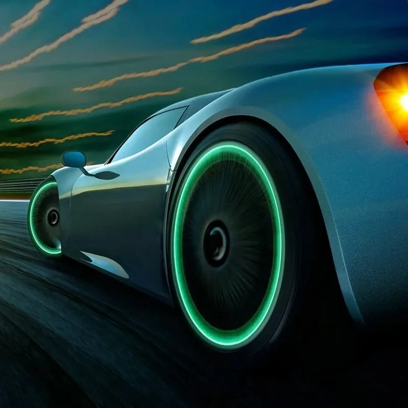 Universal Neon Glowing Caps For Cars for Safety n Style !!