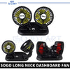 SOGO LONG NECK DOUBLE HEADED FAN - 360 ROTATION