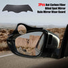 2Pcs Bat Carbon Fiber Mirror Blind Spot Mirror Rain Cover Car Rain Eyebrow Mirror