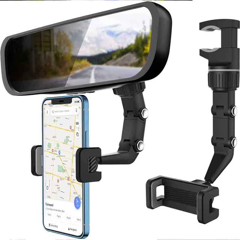 MULTIFUNCTIONAL REARVIEW MIRROR MOBILE PHONE HOLDER