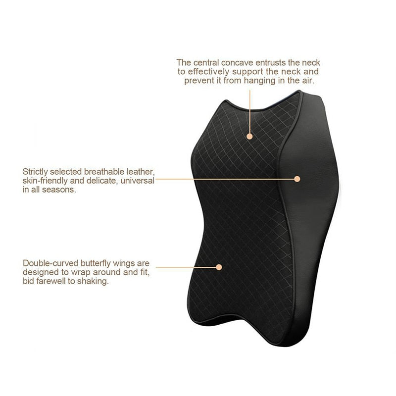 Universal Car Neck Seat Pillow - 100% Soft Memory Foam Stress relief