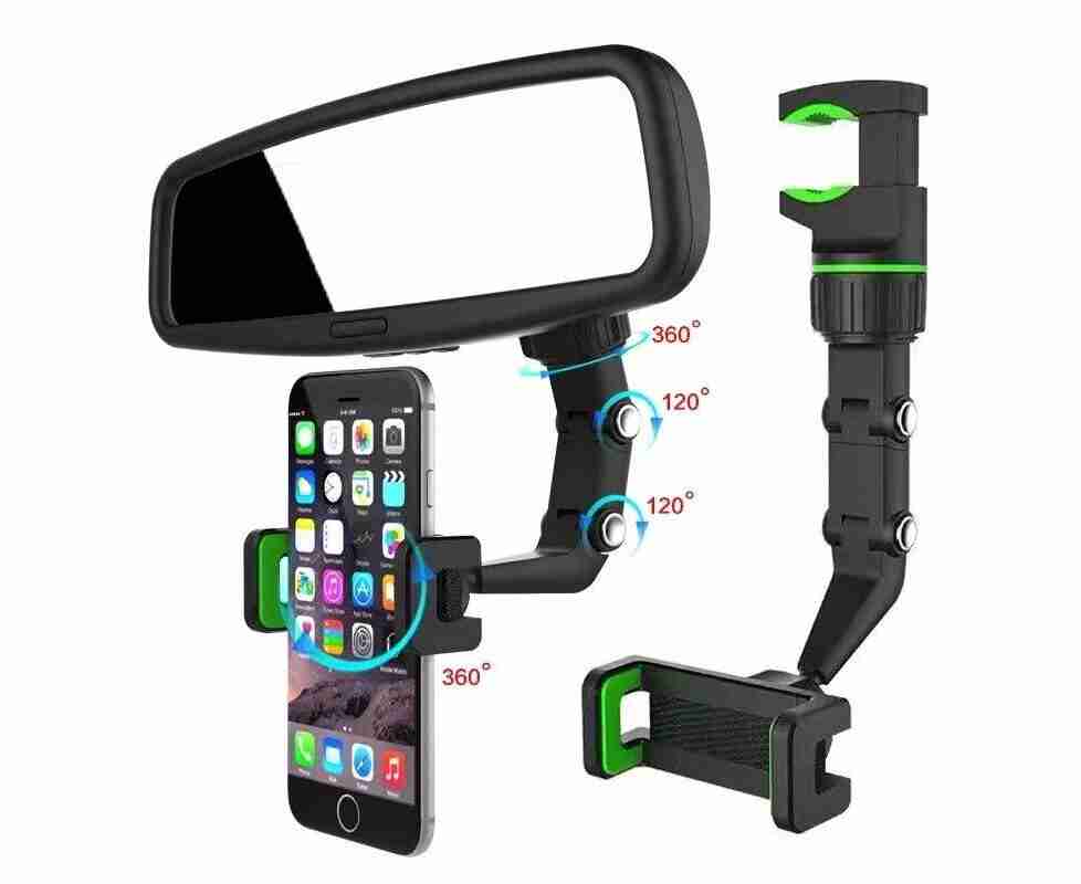 MULTIFUNCTIONAL REARVIEW MIRROR MOBILE PHONE HOLDER